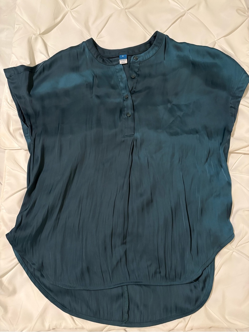 Old Navy Teal Green Mixed Media Top, Women’s Size Medium